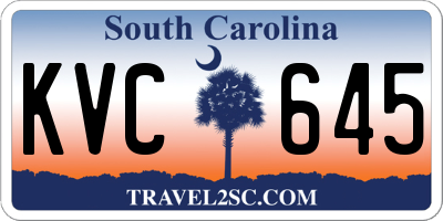 SC license plate KVC645