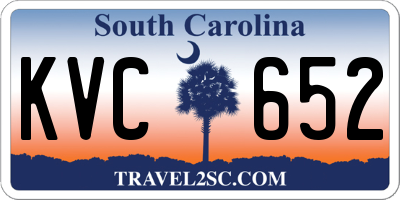 SC license plate KVC652