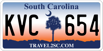 SC license plate KVC654