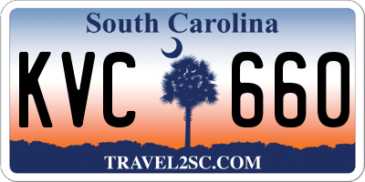 SC license plate KVC660