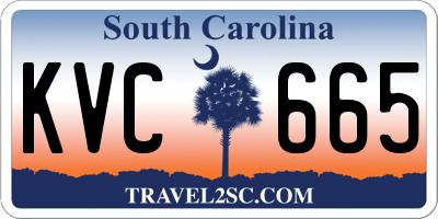 SC license plate KVC665