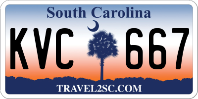 SC license plate KVC667