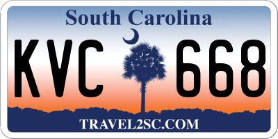SC license plate KVC668