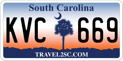 SC license plate KVC669
