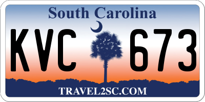 SC license plate KVC673