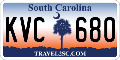 SC license plate KVC680