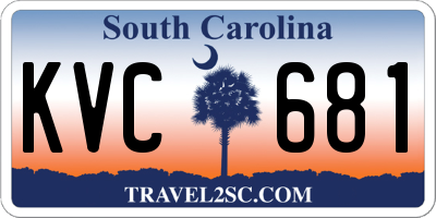 SC license plate KVC681