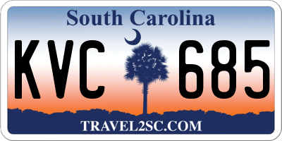 SC license plate KVC685