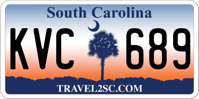 SC license plate KVC689