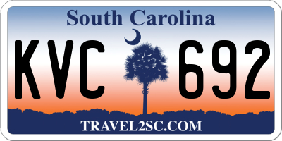 SC license plate KVC692