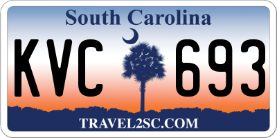 SC license plate KVC693
