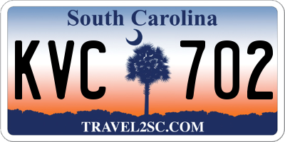 SC license plate KVC702