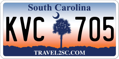 SC license plate KVC705