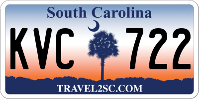 SC license plate KVC722
