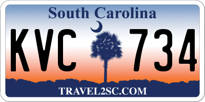 SC license plate KVC734