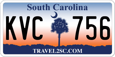 SC license plate KVC756