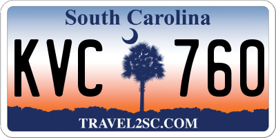 SC license plate KVC760