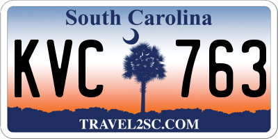 SC license plate KVC763