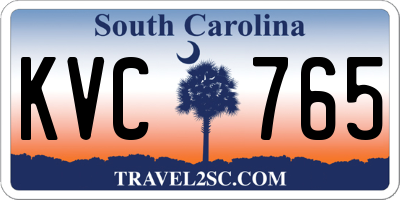 SC license plate KVC765