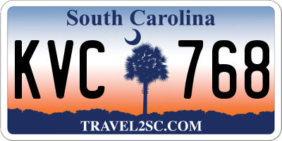 SC license plate KVC768
