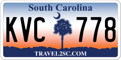 SC license plate KVC778