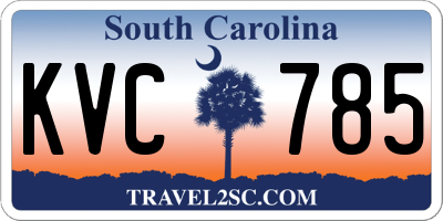 SC license plate KVC785