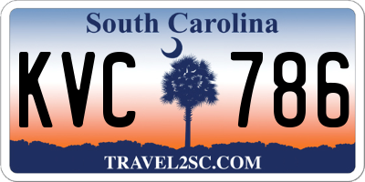 SC license plate KVC786