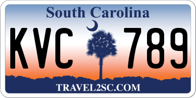 SC license plate KVC789