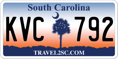 SC license plate KVC792