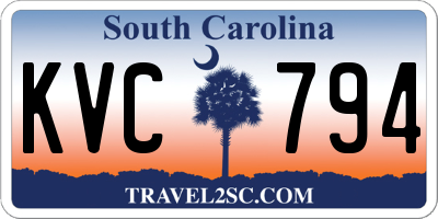 SC license plate KVC794