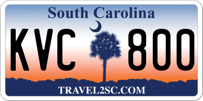 SC license plate KVC800