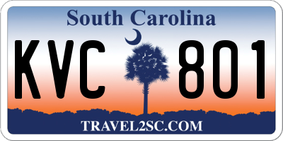 SC license plate KVC801