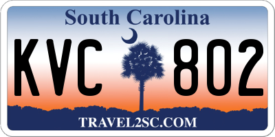 SC license plate KVC802