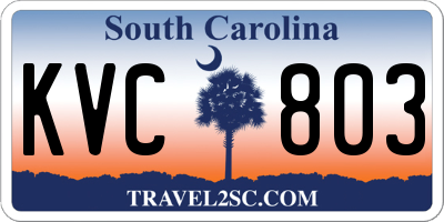 SC license plate KVC803