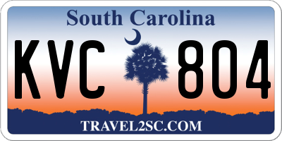 SC license plate KVC804