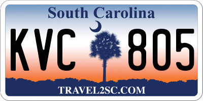 SC license plate KVC805