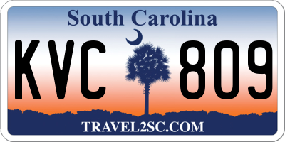 SC license plate KVC809