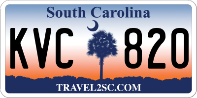 SC license plate KVC820