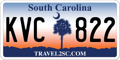 SC license plate KVC822
