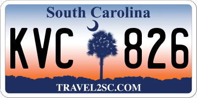 SC license plate KVC826