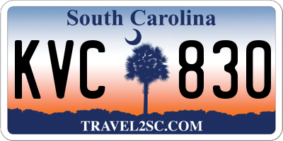 SC license plate KVC830