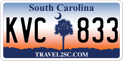SC license plate KVC833