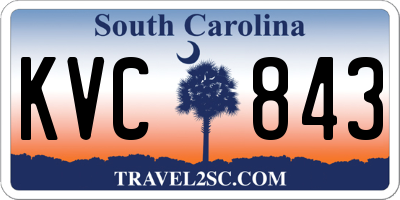 SC license plate KVC843
