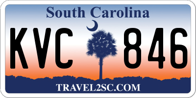 SC license plate KVC846