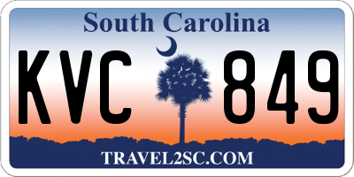 SC license plate KVC849