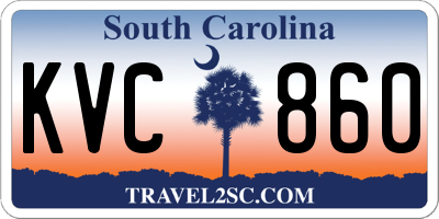 SC license plate KVC860