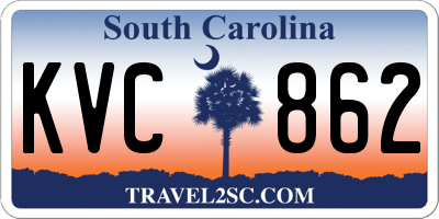 SC license plate KVC862