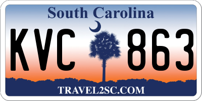 SC license plate KVC863