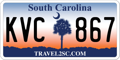 SC license plate KVC867