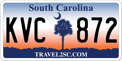 SC license plate KVC872